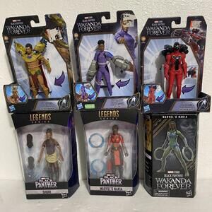 Black Panther Marvel Legends 3 Set And Wakanda Forever 3 Set New Minor Box Damag